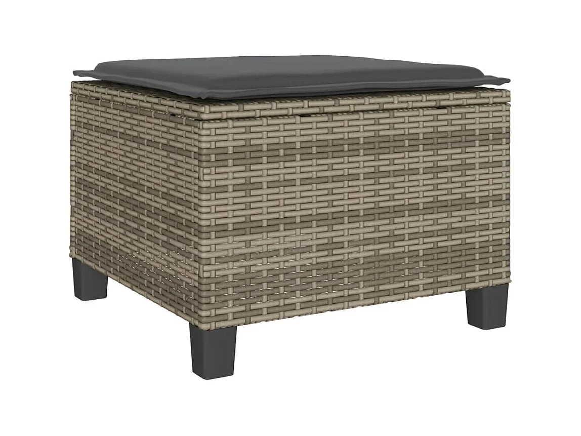 Ensemble de bistro 3 pcs avec coussins gris résine tressée