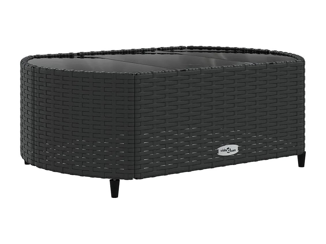 Set Divani da Giardino 5 pz con Cuscini in Polyrattan Nero