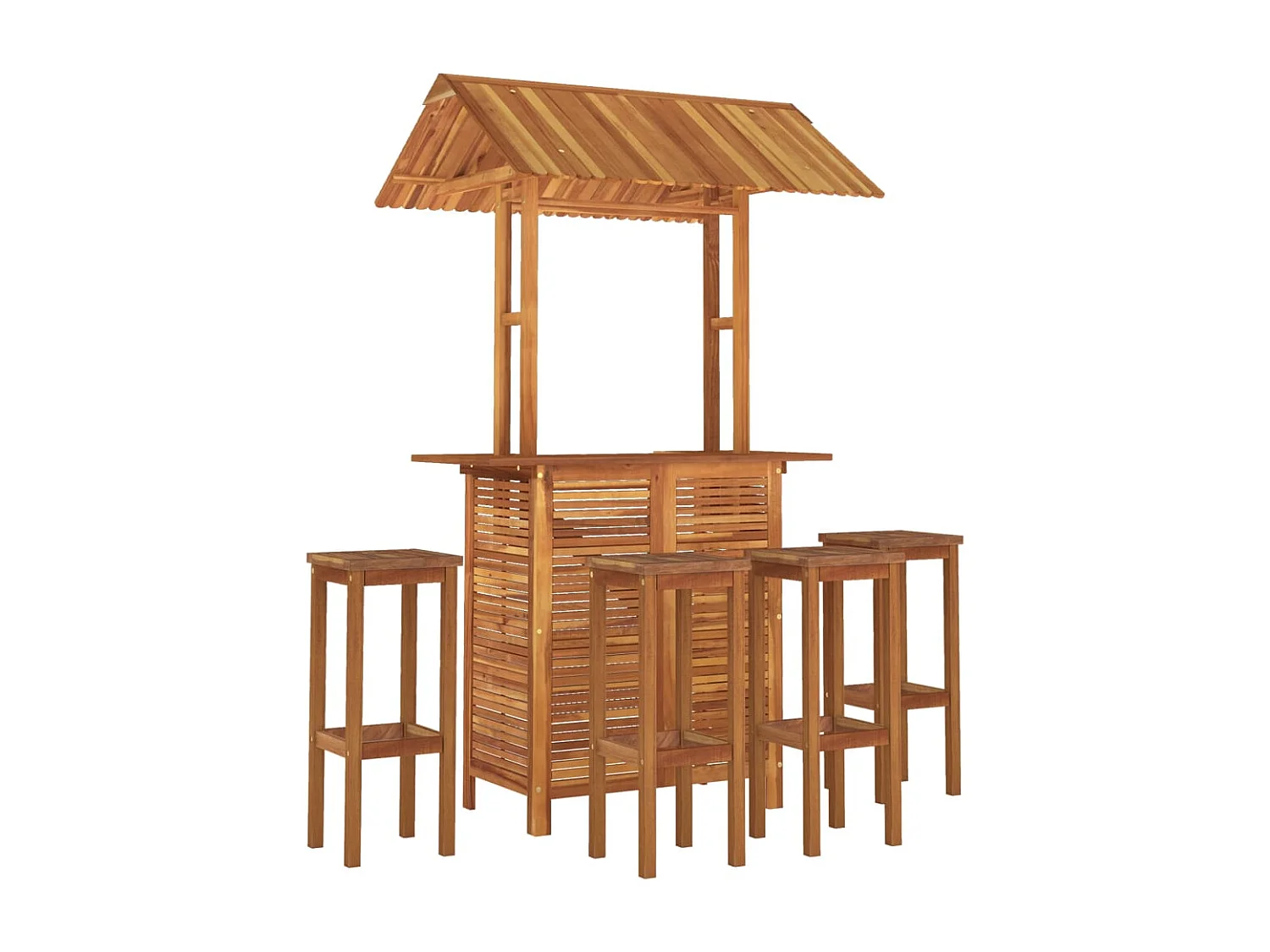 Set da Bar per Giardino 5 pz in Legno Massello di Acacia