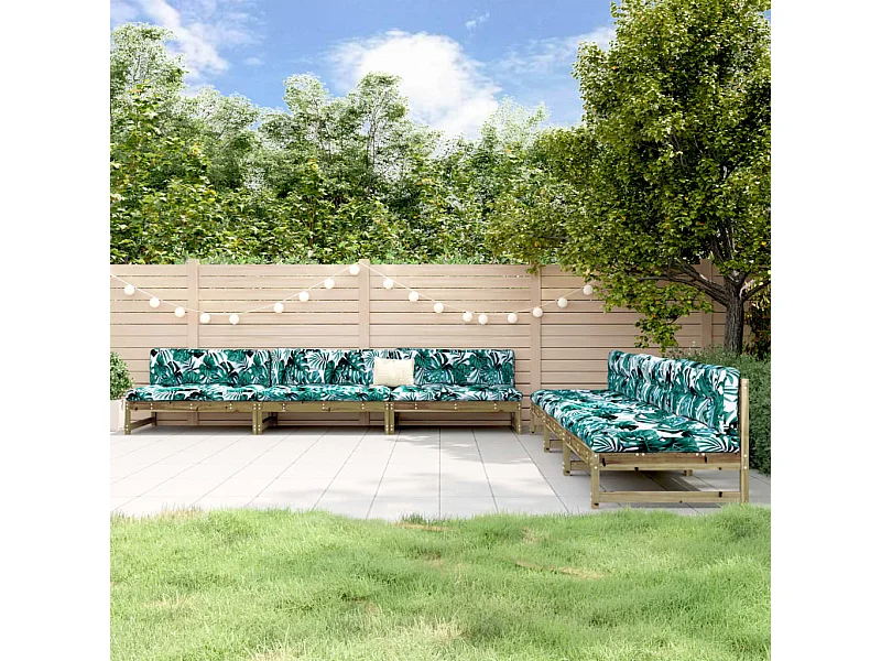 6-delige Loungeset geïmpregneerd grenenhout