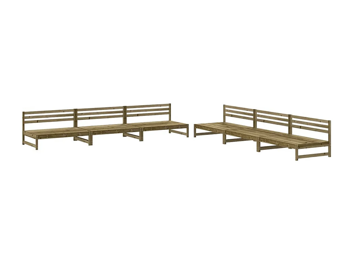 Set Salotto da Giardino 6 pz in Legno Impregnato di Pino