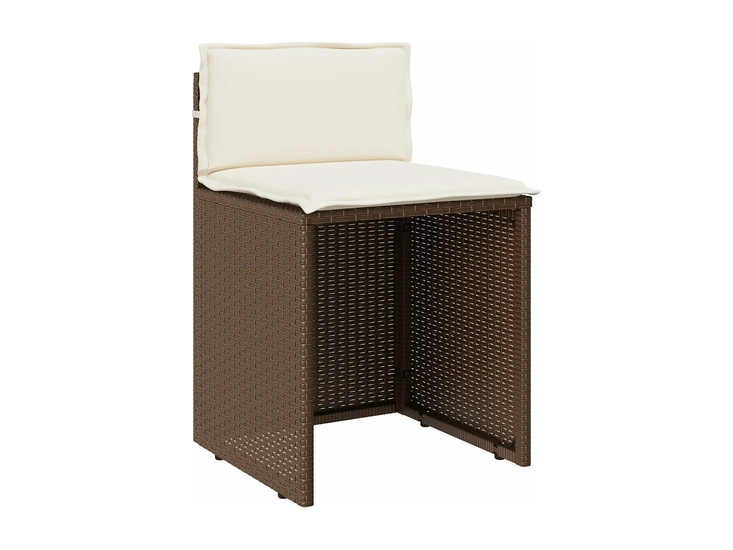Set Bistrò 3 pz con Cuscini Marrone in Polyrattan