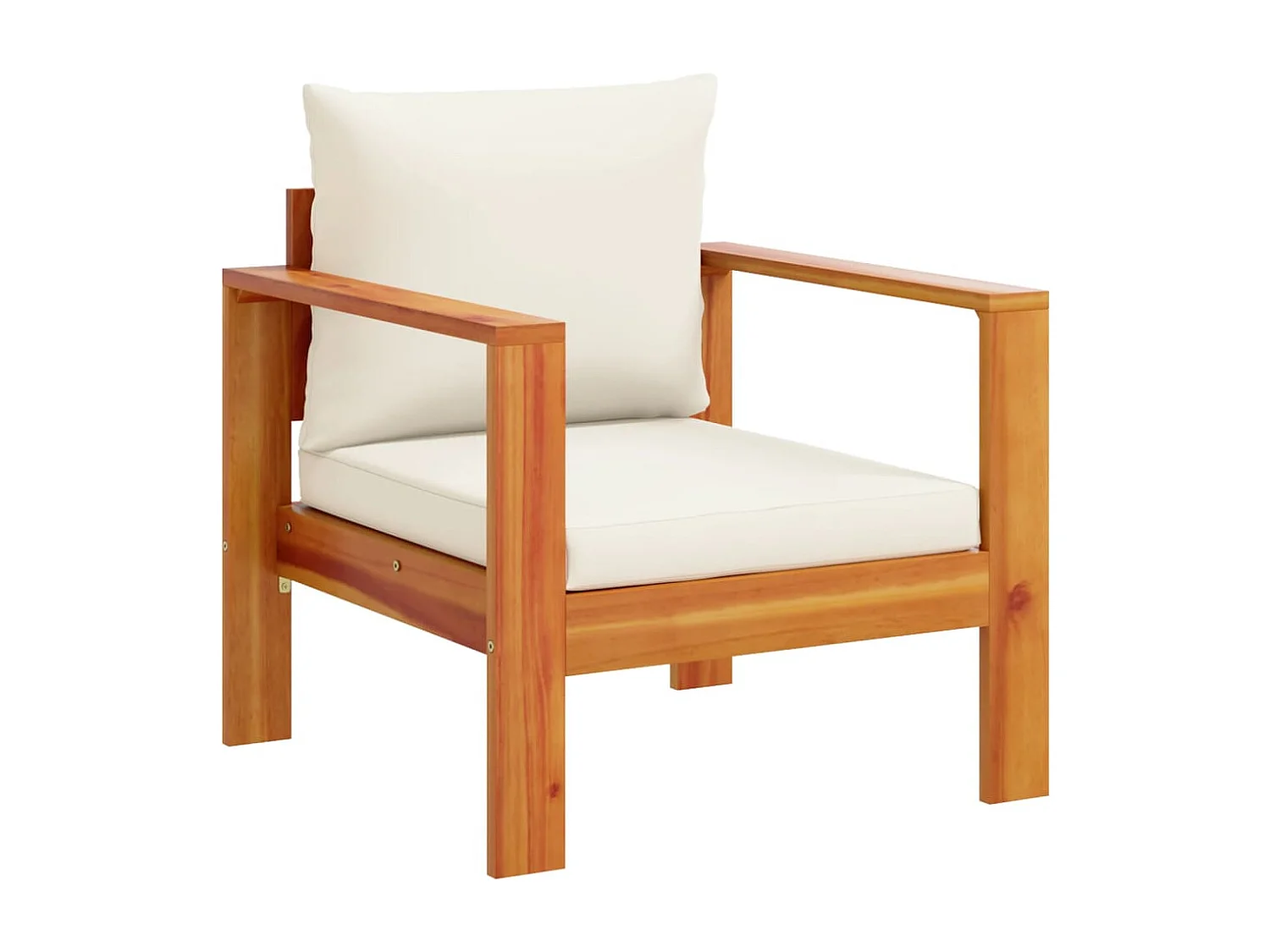 Salon de jardin avec coussins 5 pcs Bois d'acacia solide