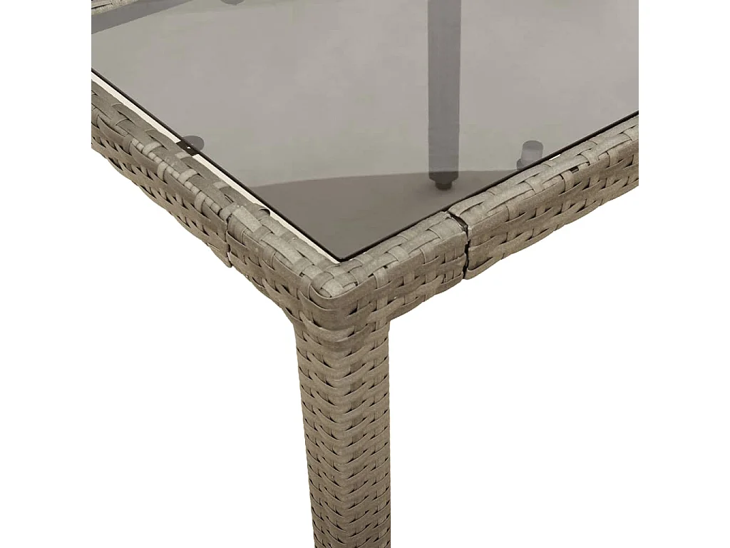 Set da Pranzo da Giardino 7 pz con Cuscini Polyrattan e Vetro