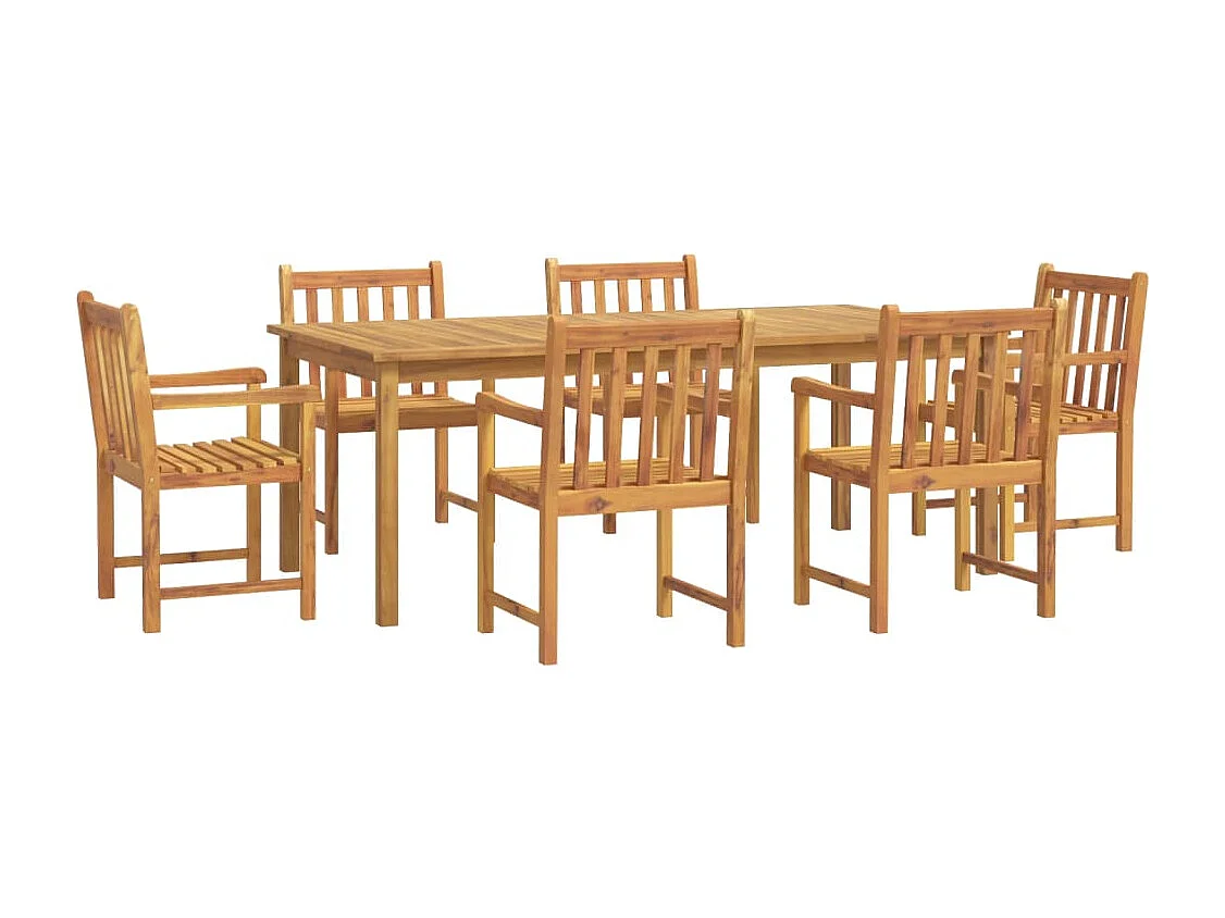 Ensemble à manger de jardin 7 pcs Bois d'acacia solide