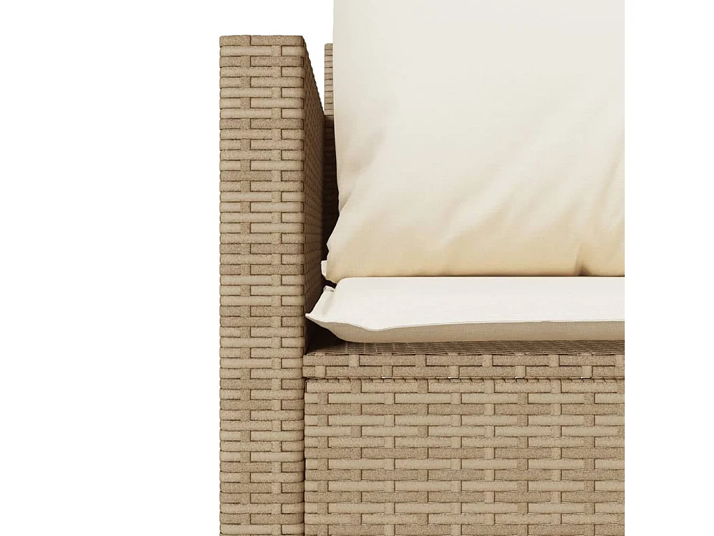 Ensemble de bistro 3 pcs avec coussins beige résine tressée