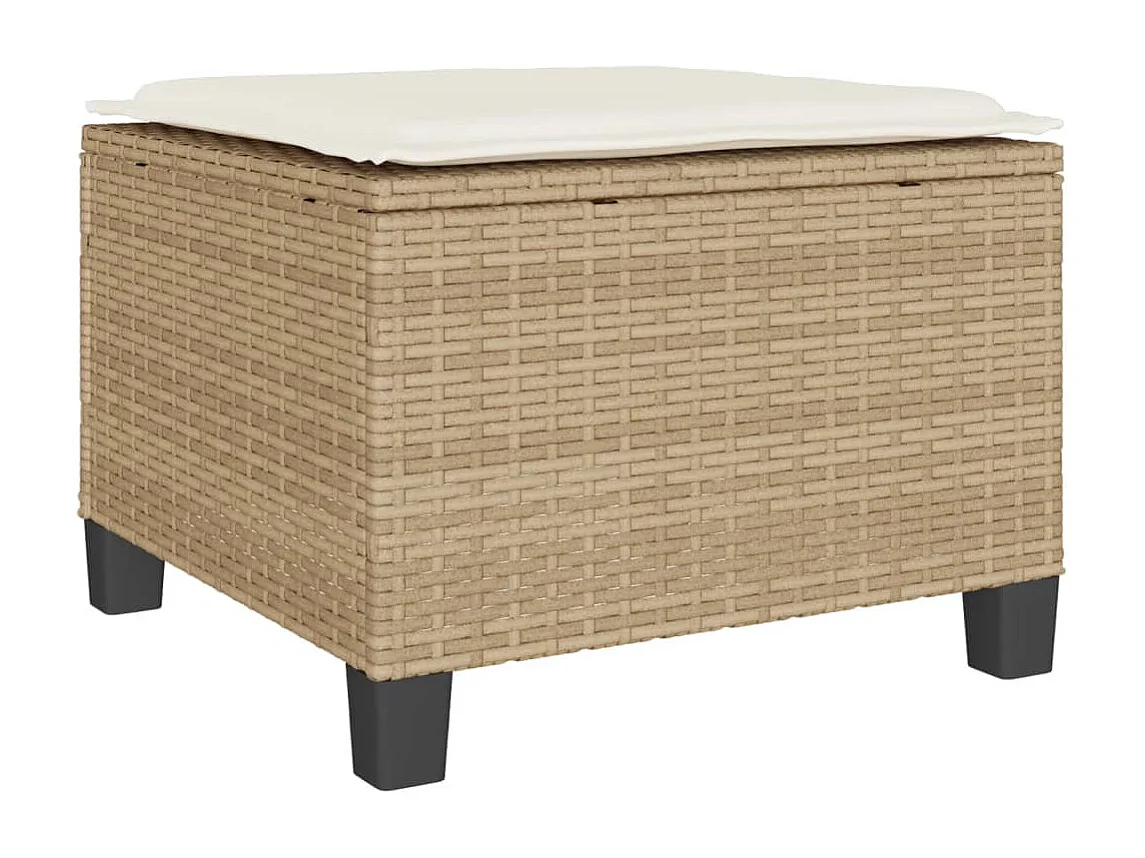 Ensemble de bistro 3 pcs avec coussins beige résine tressée