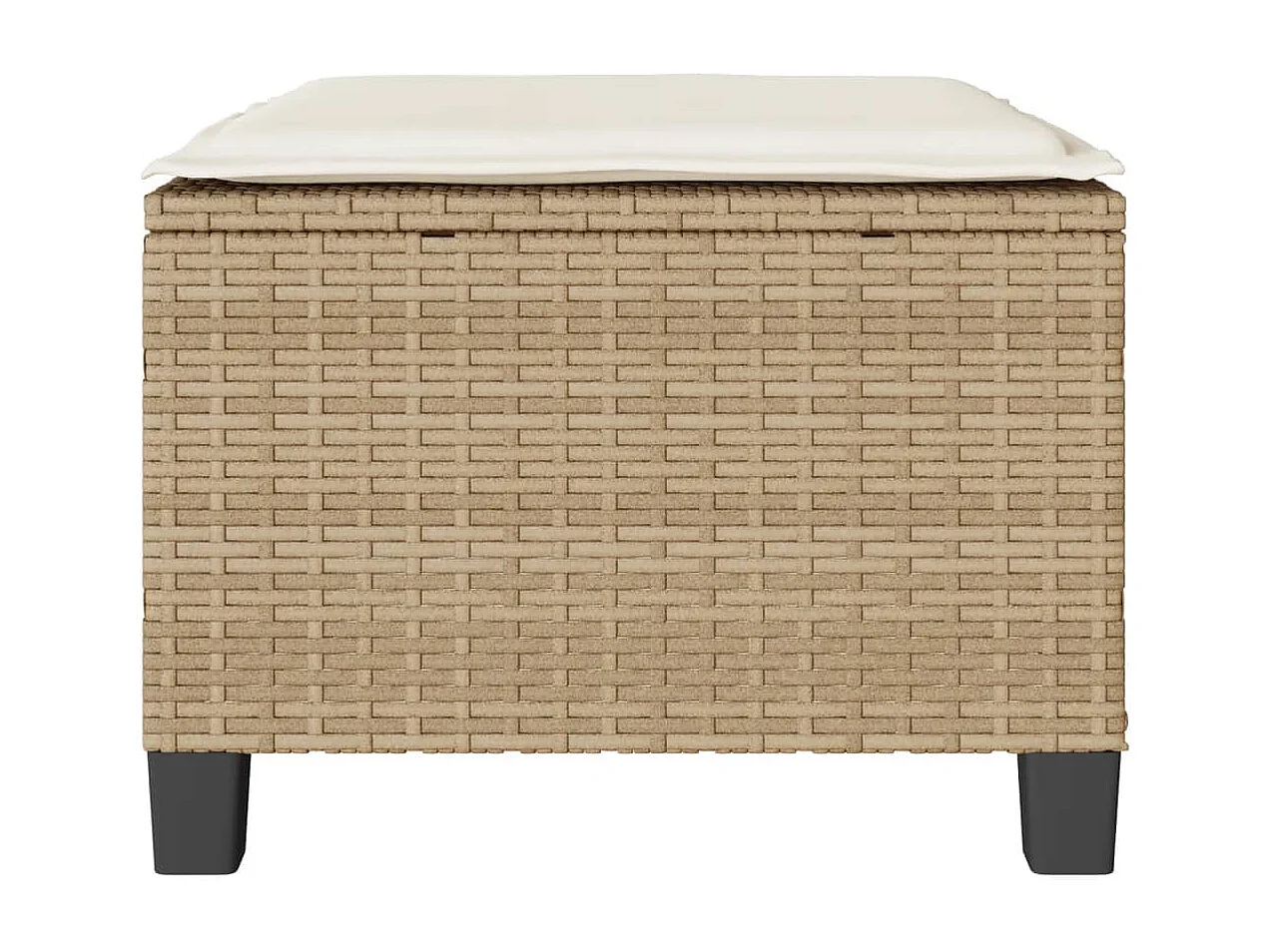 Ensemble de bistro 3 pcs avec coussins beige résine tressée