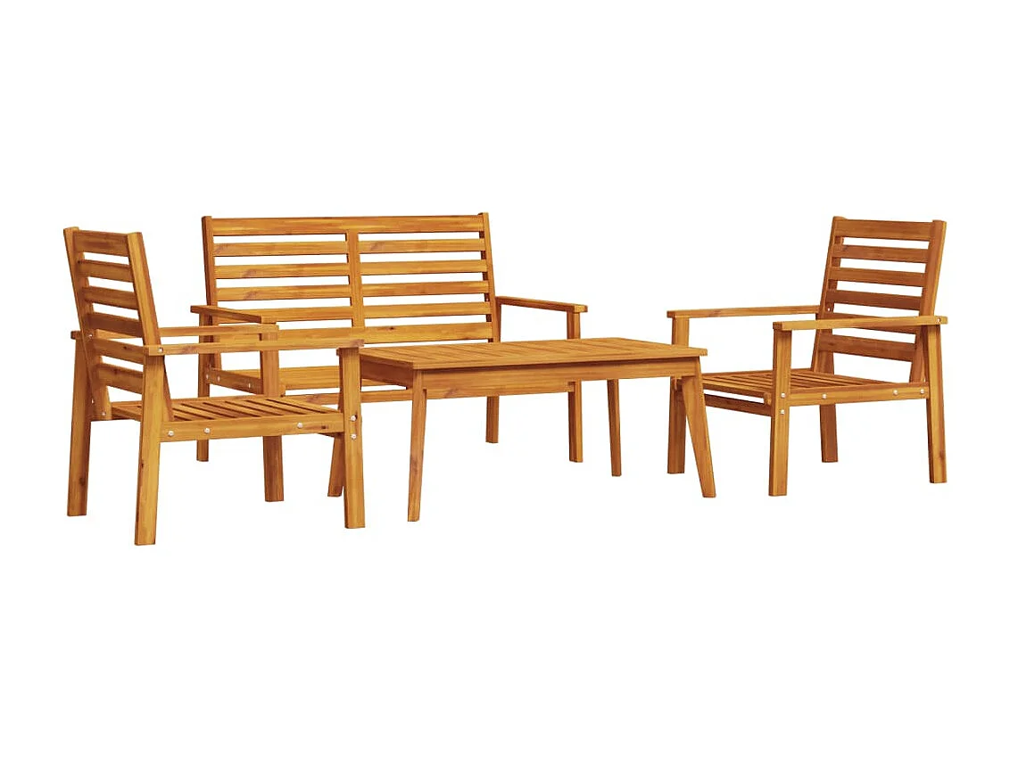 4-tlg. Garten-Lounge-Set Massivholz Akazie