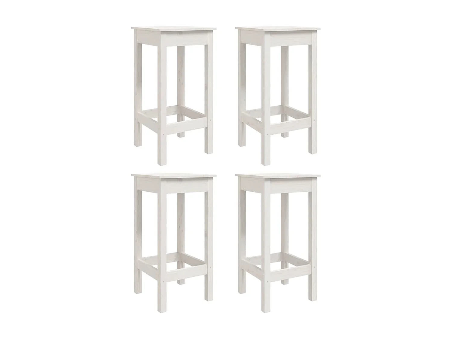 Ensemble de bar de jardin 5 pcs blanc bois massif de pin