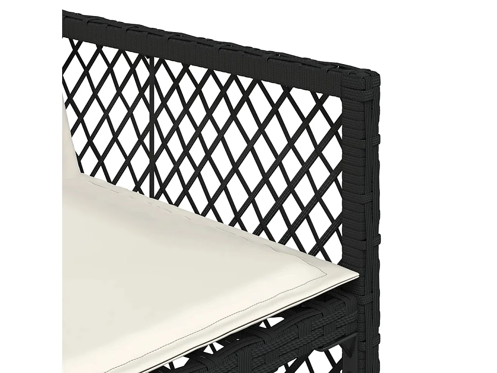Ensemble à manger de jardin 9pcs coussins noir résine tressée