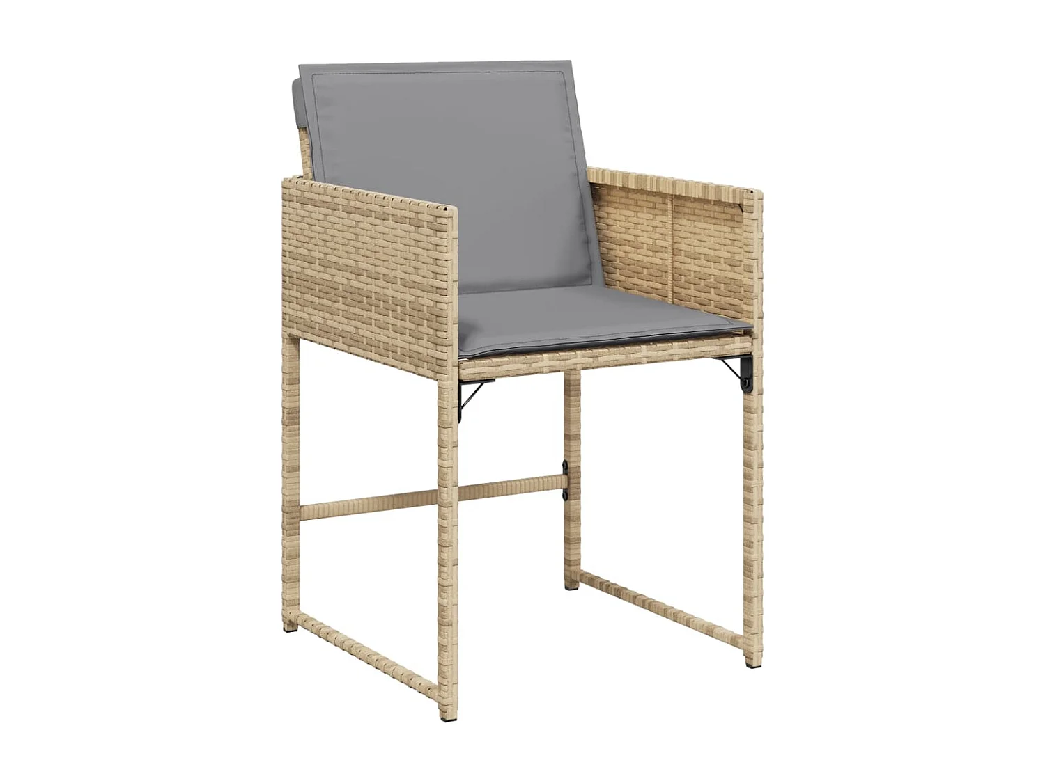Ensemble à manger de jardin coussins 7 pcs mélange beige rotin