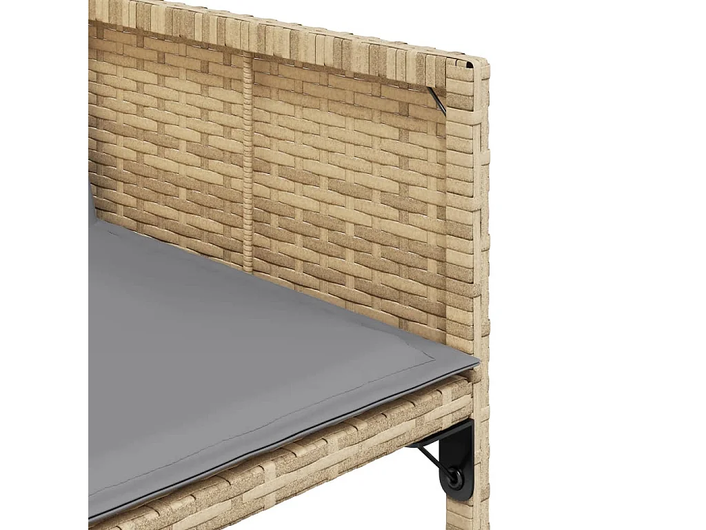 Ensemble à manger de jardin coussins 7 pcs mélange beige rotin