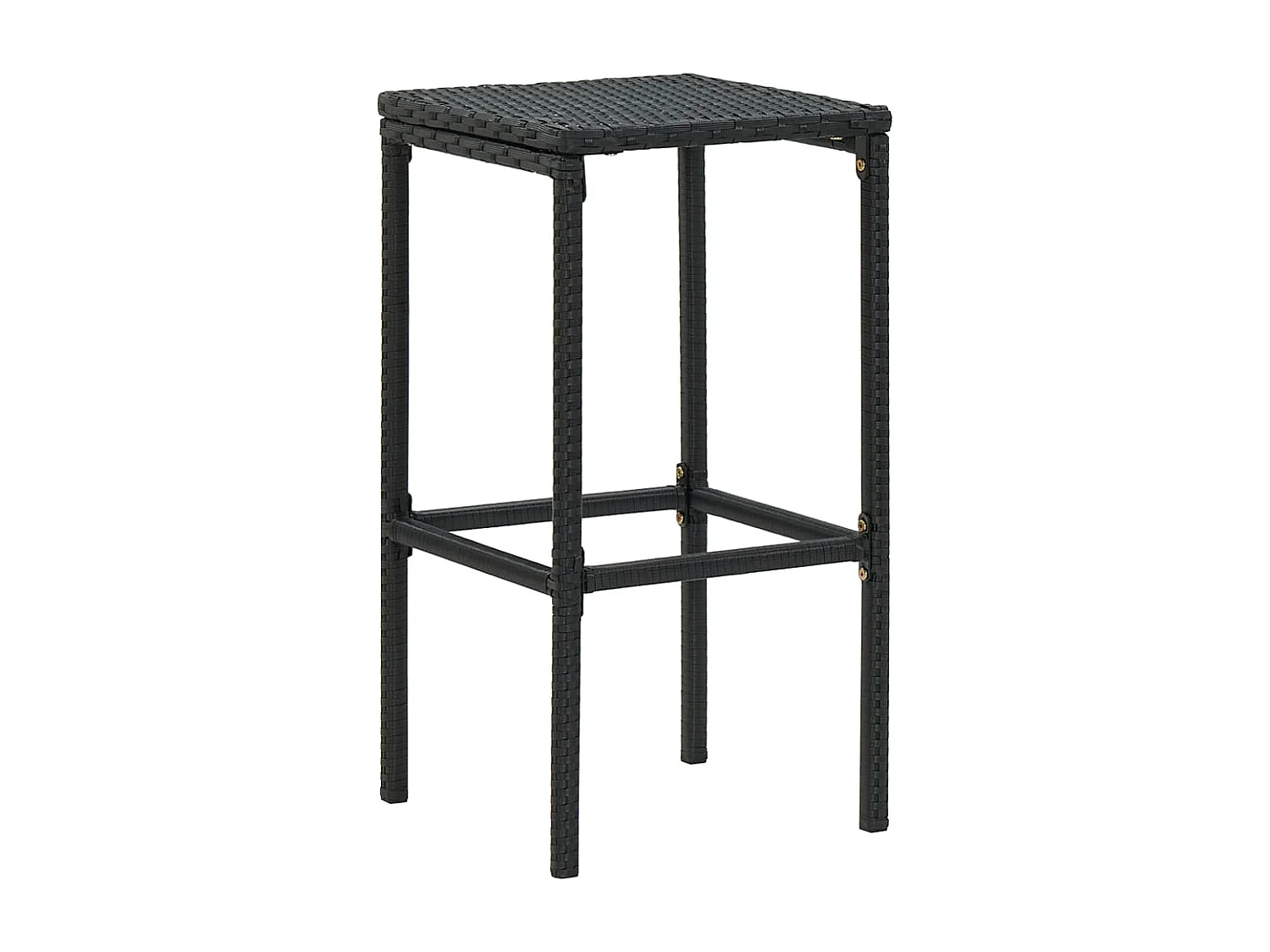 Set Bar da Giardino 3 pz con Cuscini in Polyrattan Nero