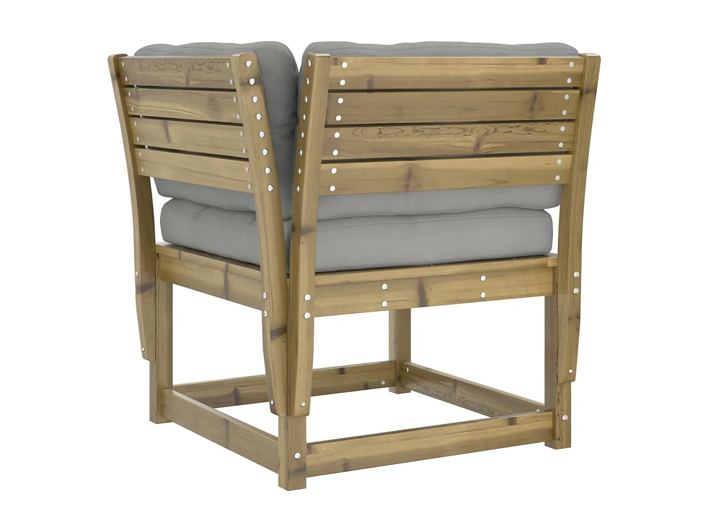 5 pcs conjunto lounge de jardim c/ almofadões pinho impregnado