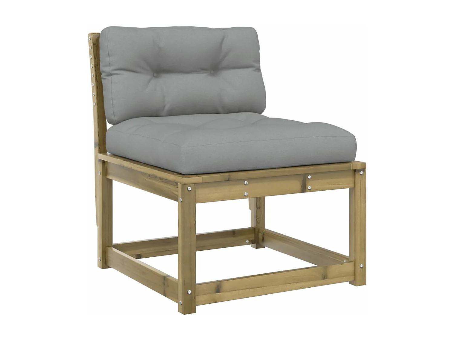 5 pcs conjunto lounge de jardim c/ almofadões pinho impregnado