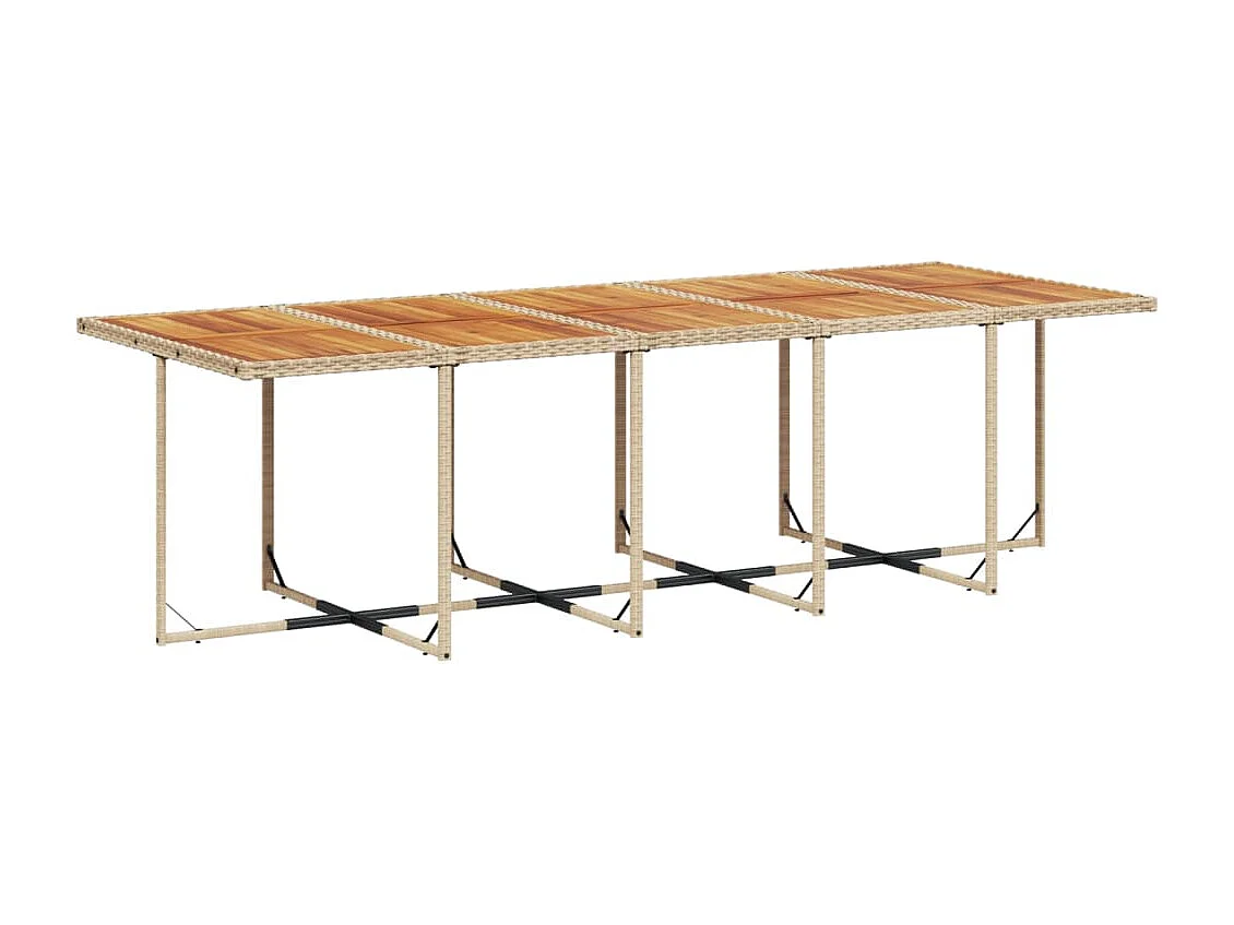 Ensemble à manger de jardin et coussins 15 pcs beige