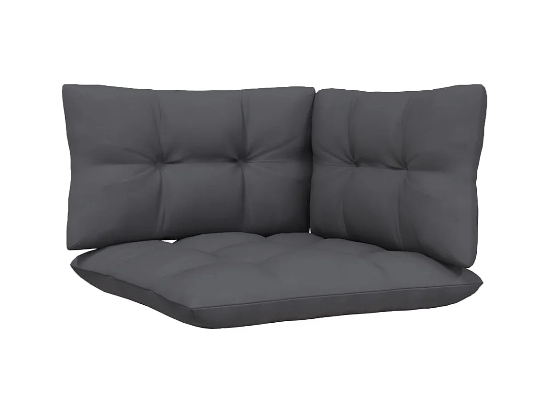 4-tlg. Garten-Lounge-Set mit Anthrazit Kissen Kiefernholz