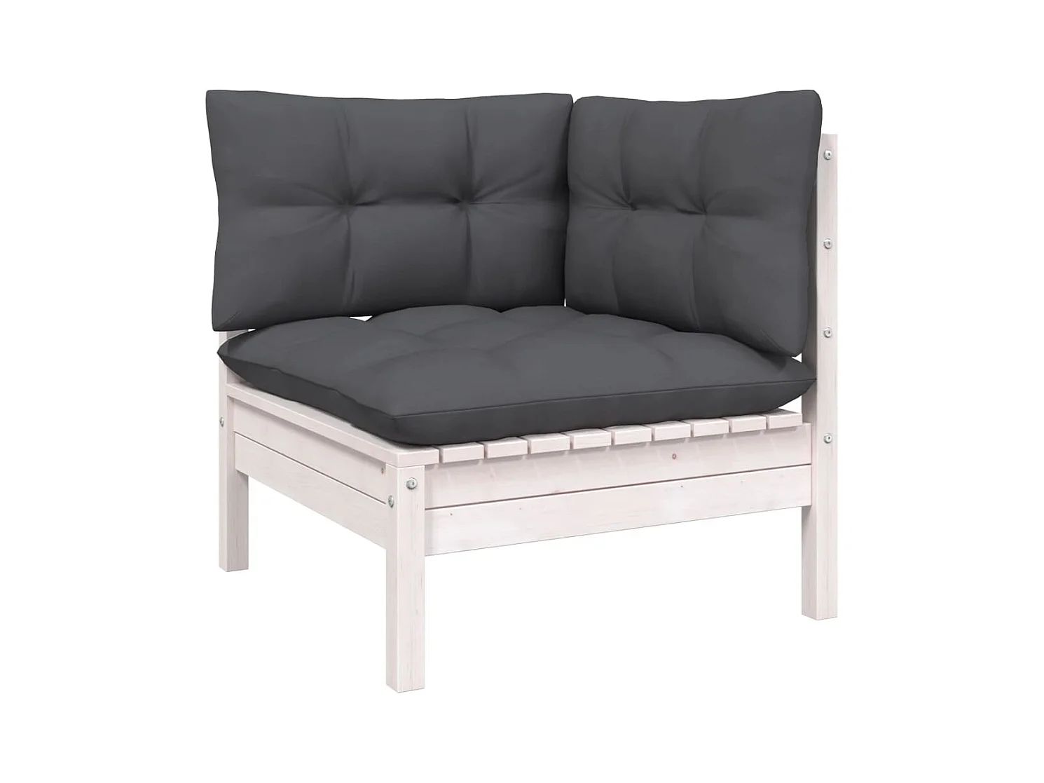 4-tlg. Garten-Lounge-Set mit Anthrazit Kissen Kiefernholz