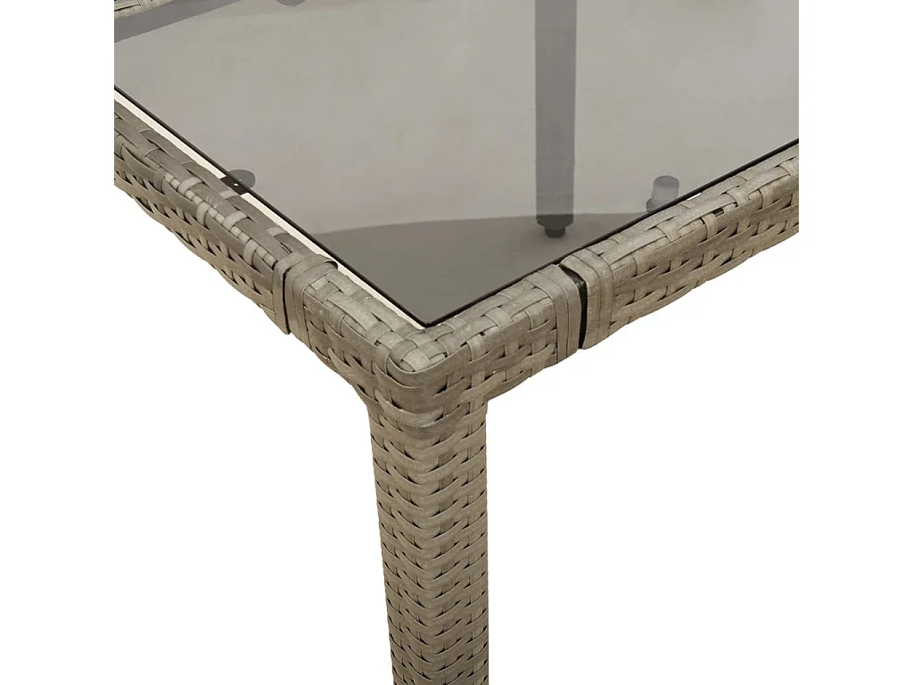 Set Bistrò da Giardino 5 pz con Cuscini in Polyrattan Grigio