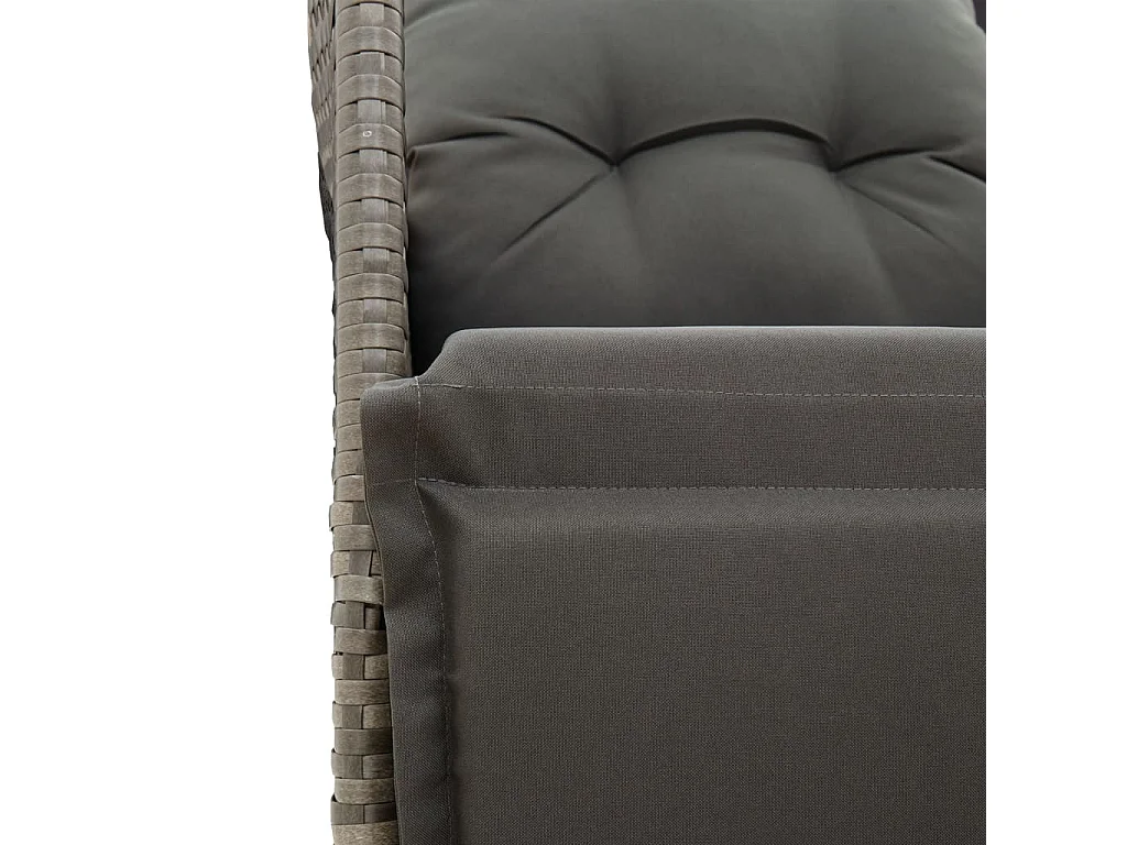 3-delige Bistroset met kussens poly rattan grijs