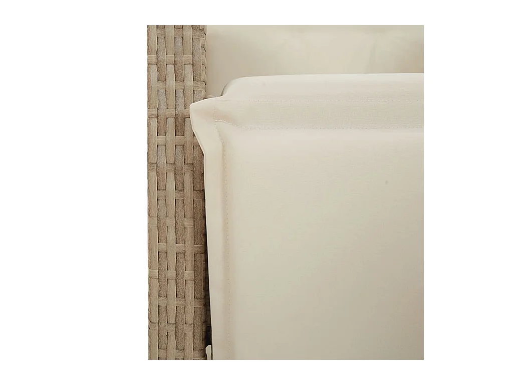 Ensemble à manger de jardin avec coussins 5pcs Beige poly rotin