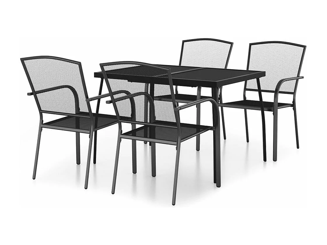 5-delige Tuinset staal antracietkleurig