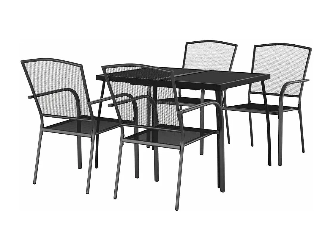 5-delige Tuinset staal antracietkleurig