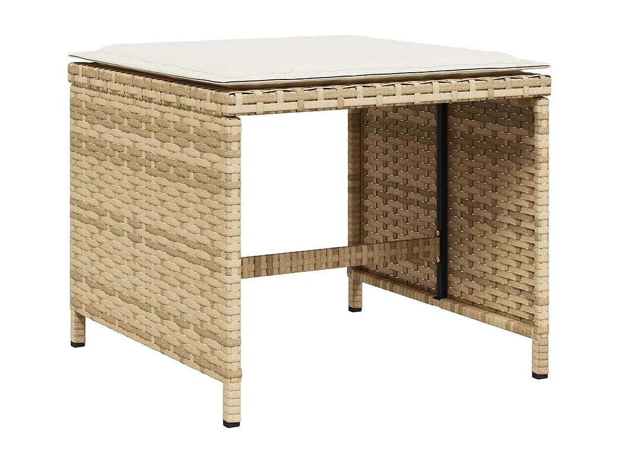 Ensemble à manger de jardin et coussins 15 pcs beige