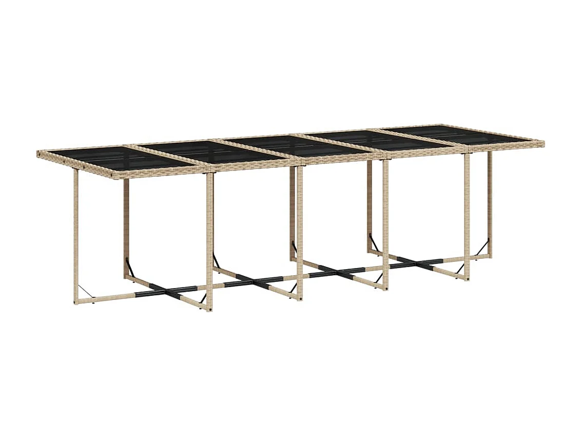 Ensemble à manger de jardin et coussins 15 pcs beige