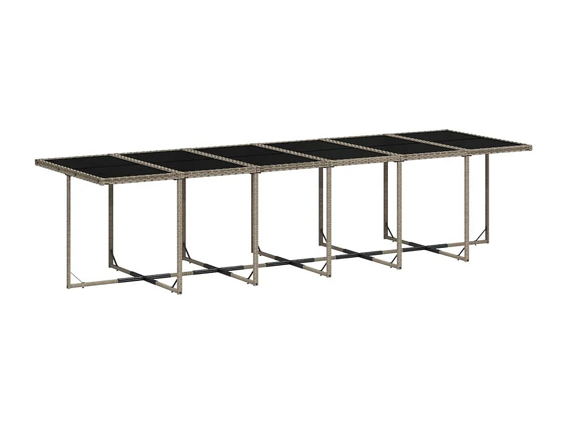 Ensemble à manger de jardin 17 pcs et coussins résine tressée