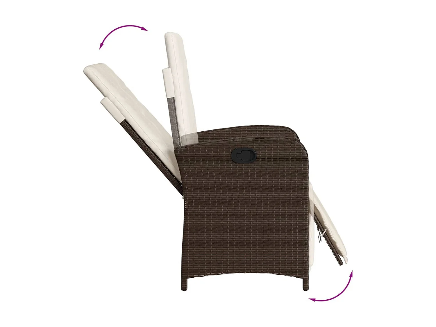 Set comedor de jardín 5 piezas y cojines ratán sintético marrón