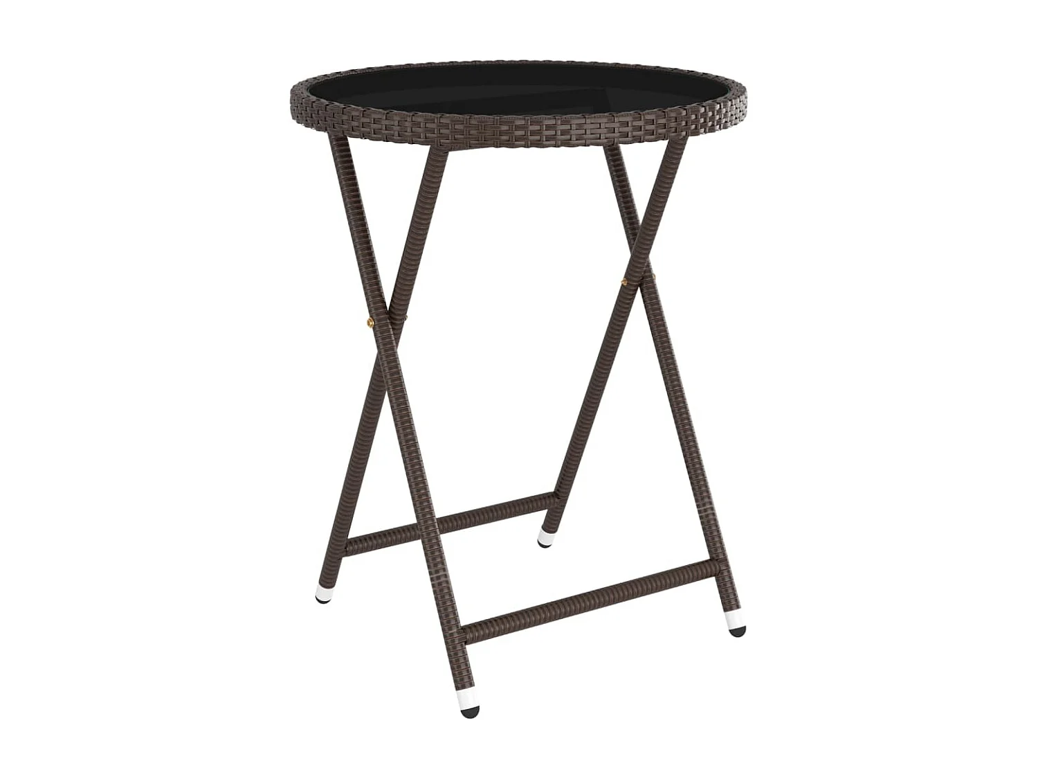 Ensemble de bistro de jardin 5 pcs poly rotin et verre trempé