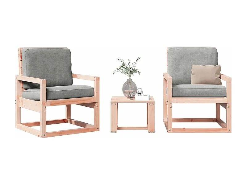 Salon de jardin 3 pcs bois massif douglas