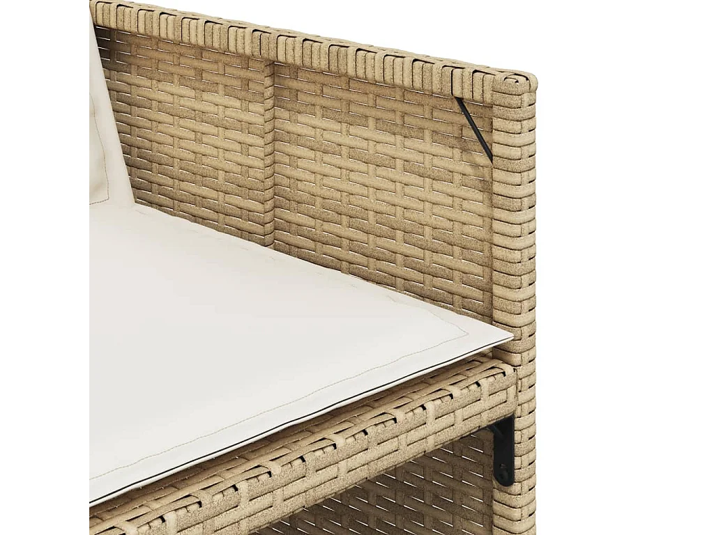 Ensemble à manger de jardin et coussins 13 pcs beige