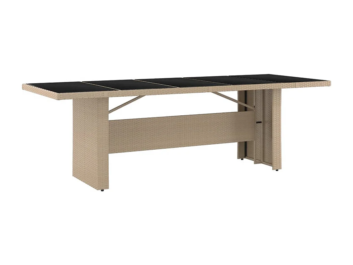 Set da Pranzo da Giardino 11 pz con Cuscini Beige in Polyrattan