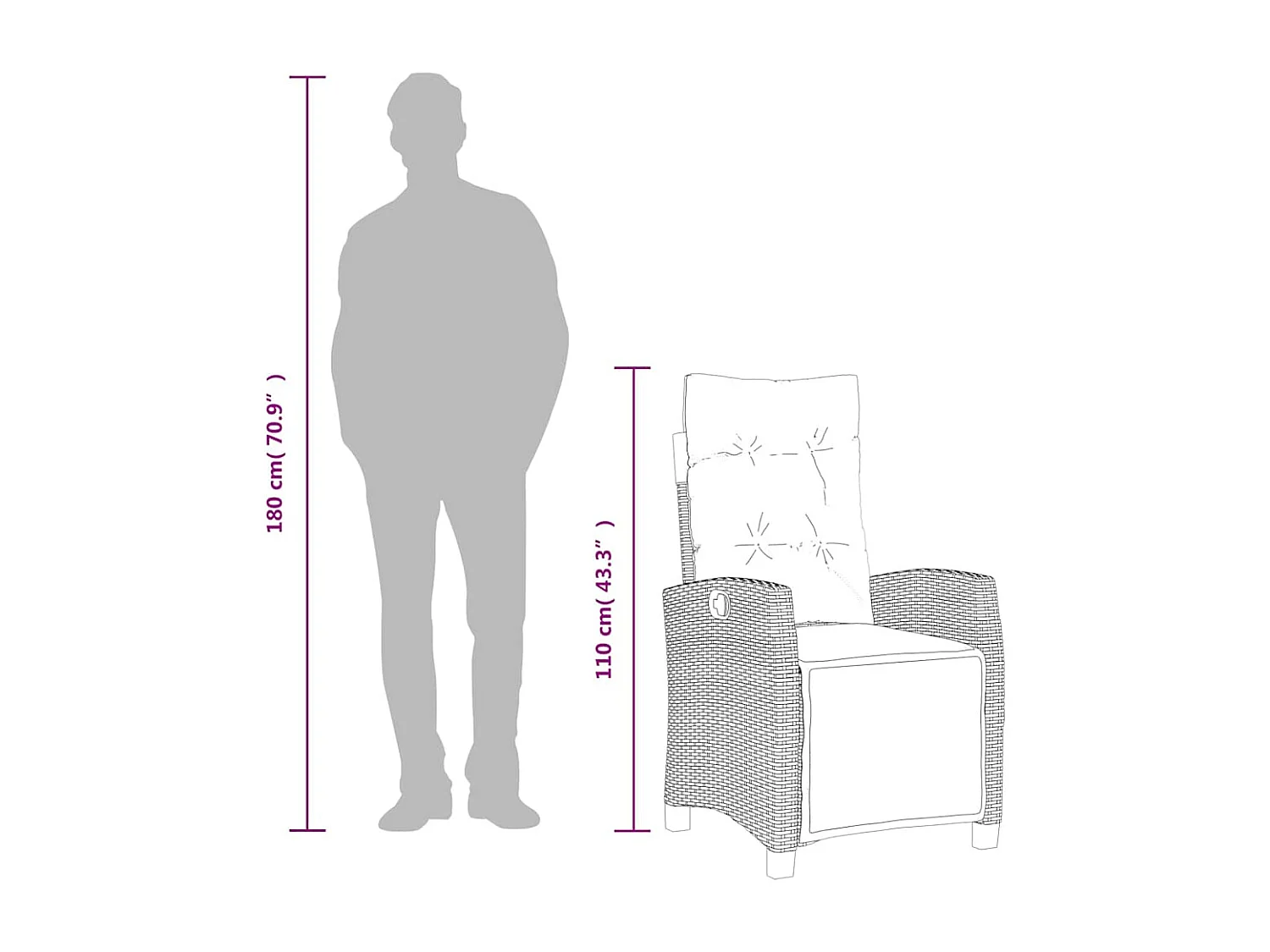 Set da Pranzo da Giardino 9 pz con Cuscini Nero in Polyrattan