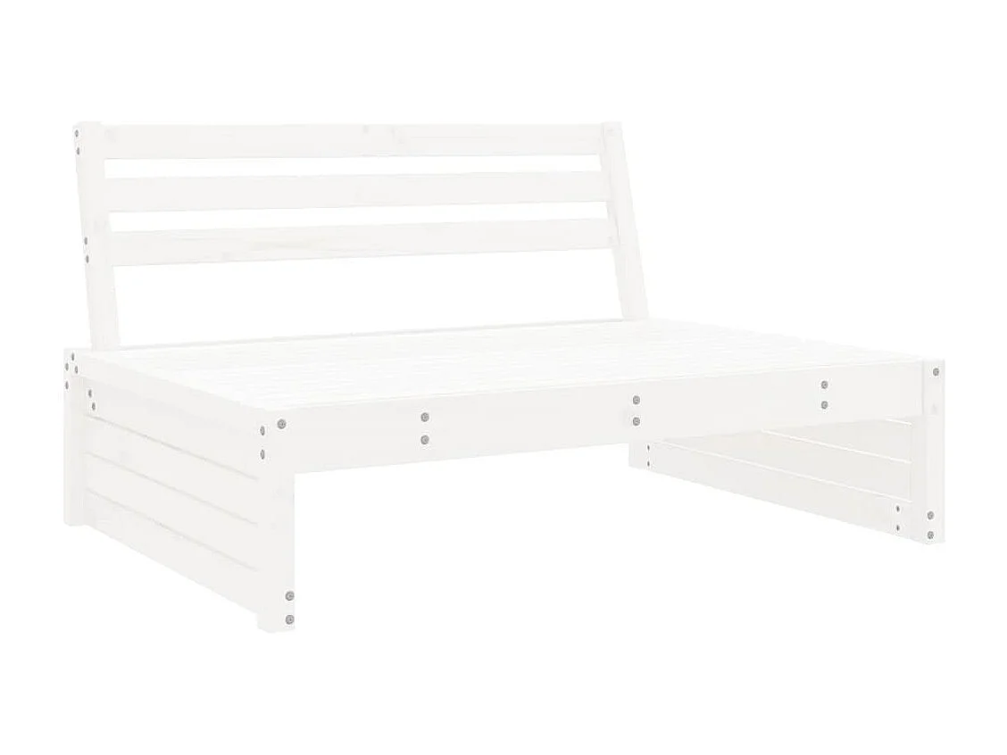 Set Salotto da Giardino 6 pz Bianco in Legno Massello di Pino