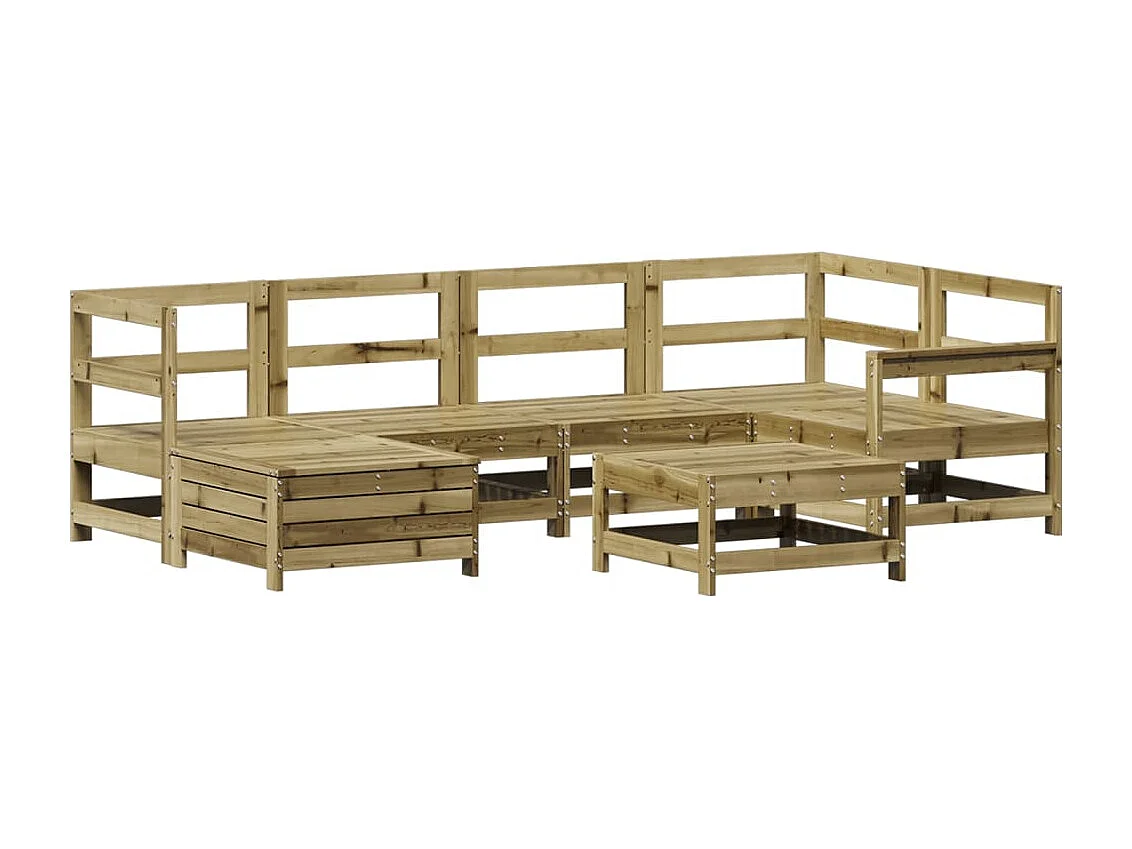 7-tlg. Garten-Sofagarnitur Kiefernholz Imprägniert