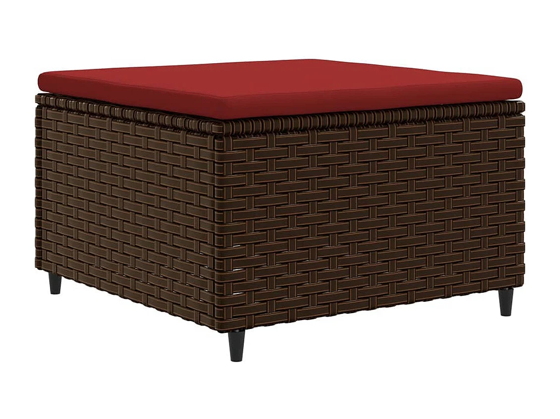 7-tlg. Garten-Lounge-Set mit Kissen Braun Poly Rattan