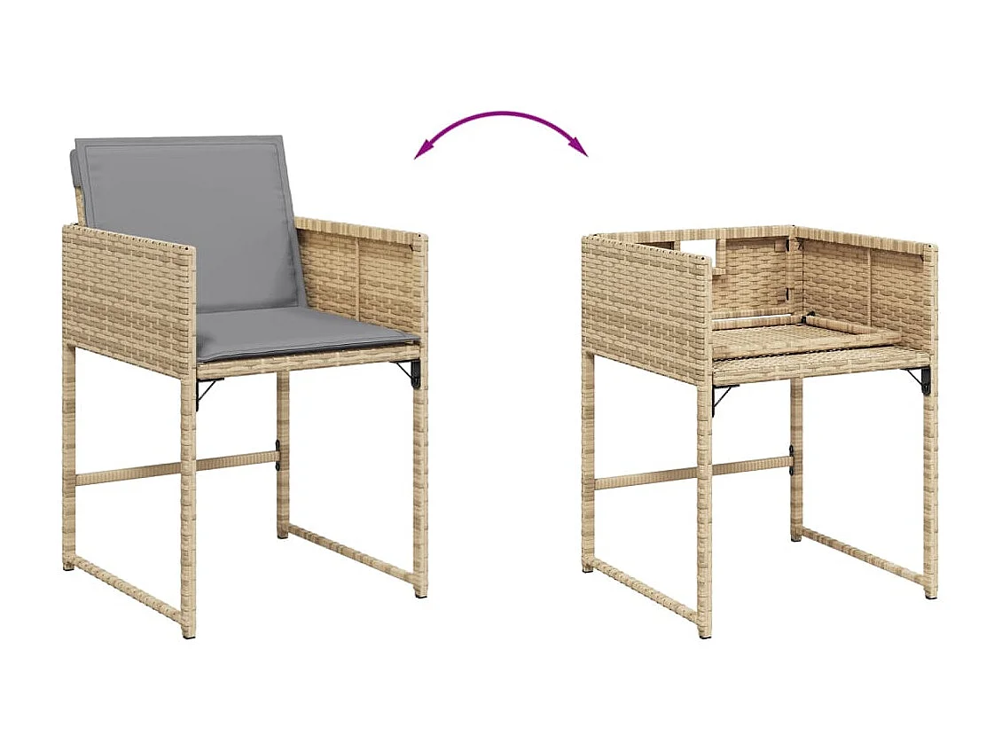 Ensemble à manger de jardin et coussins 11 pcs mélange beige