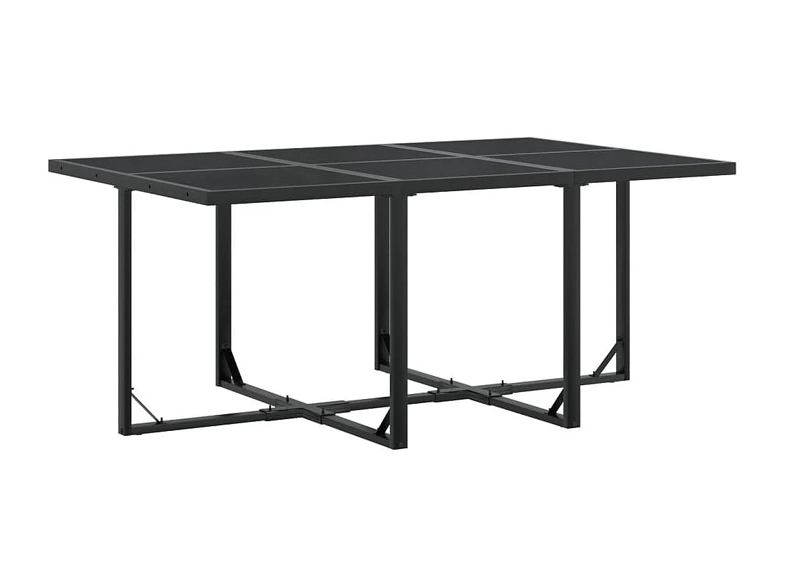 Juego de comedor de jardín 11 piezas textileno negro