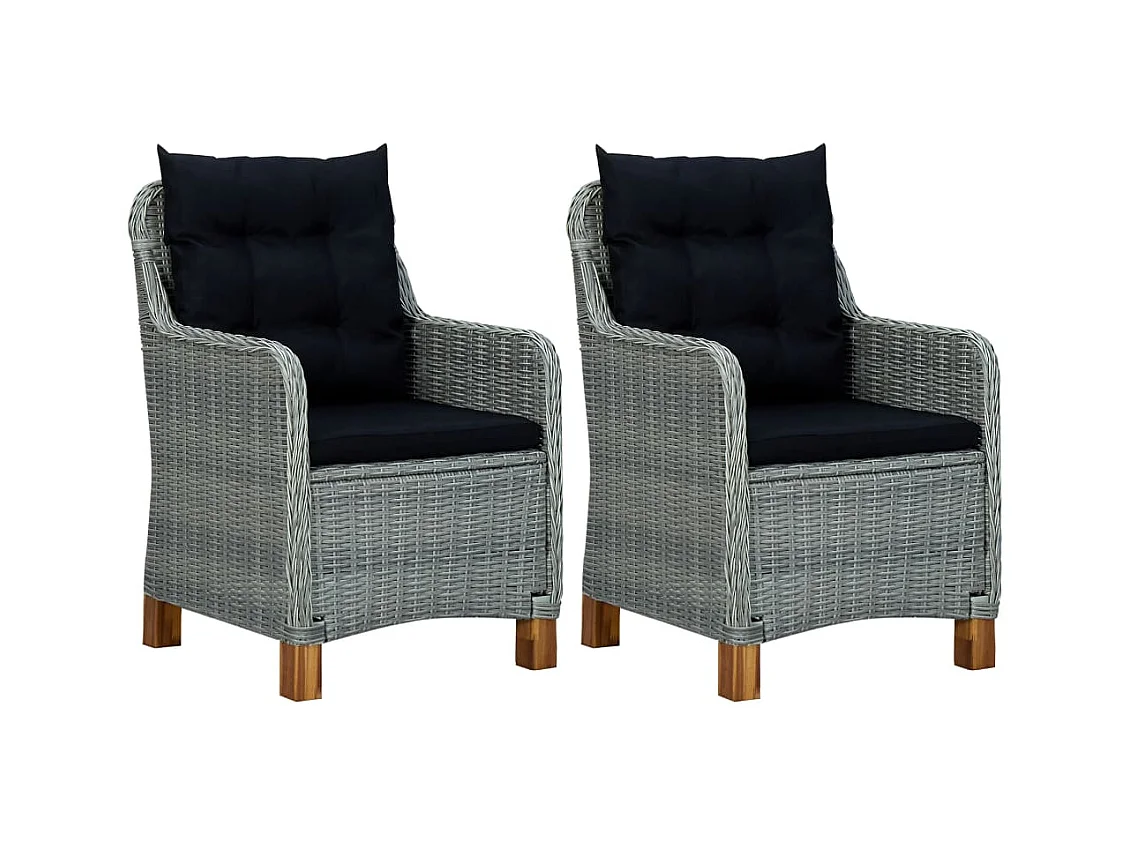 Ensemble à manger de jardin 3 pcs Gris clair
