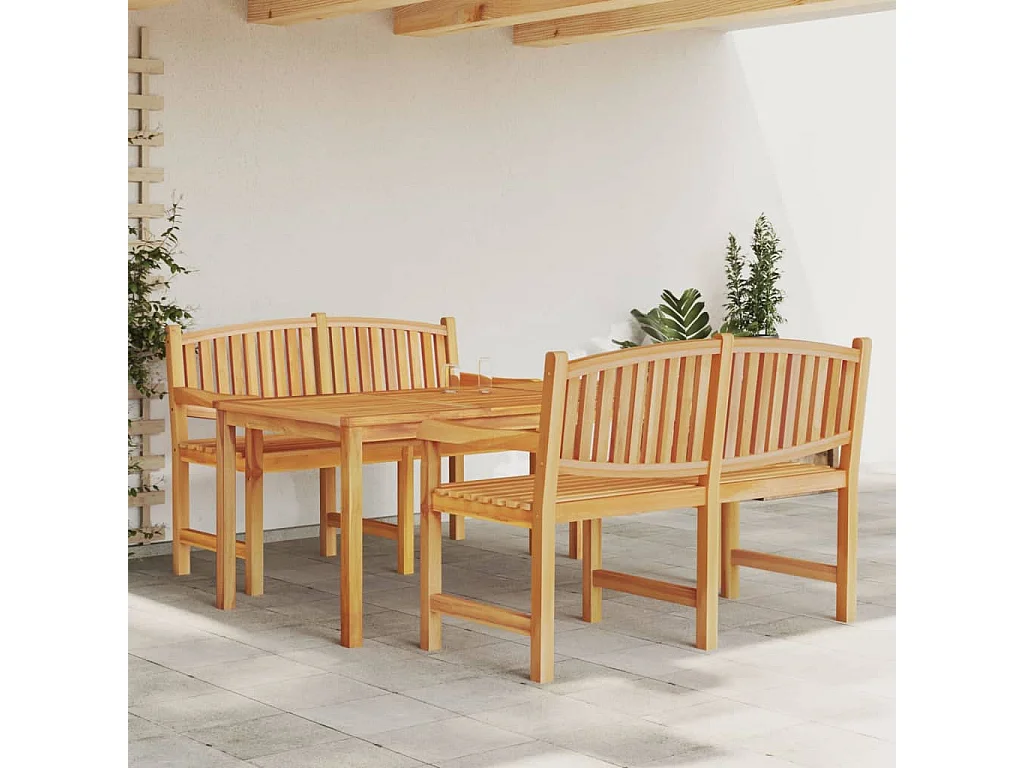 Ensemble à manger de jardin 3 pcs Bois de teck massif