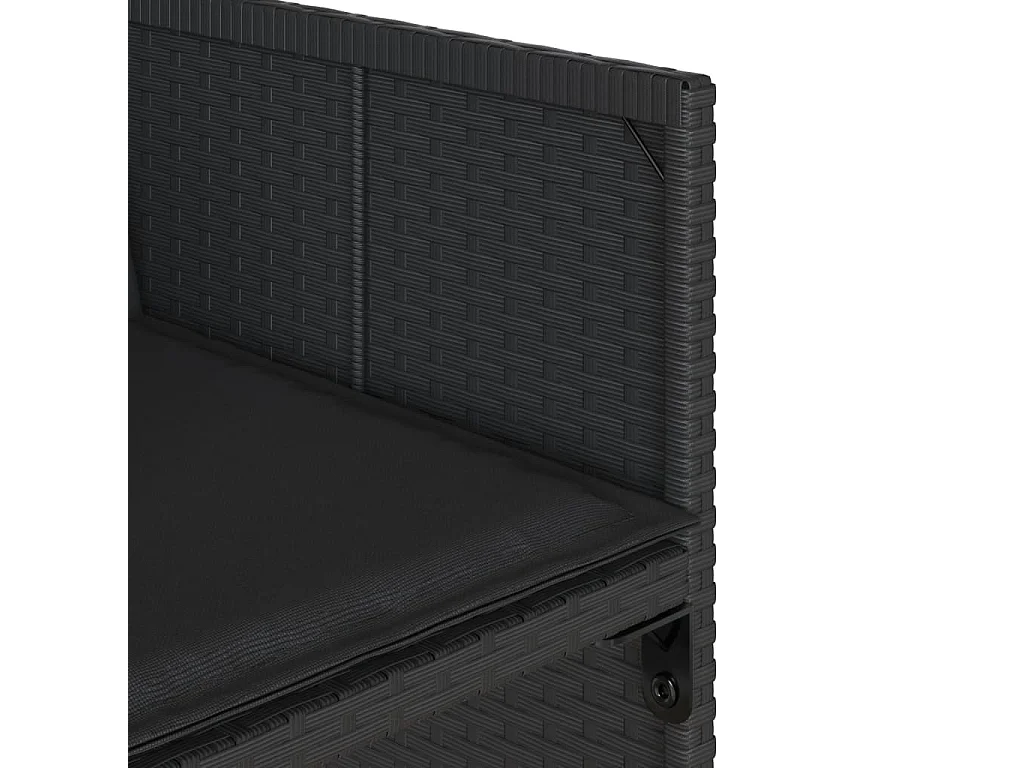 Ensemble à manger de jardin 17 pcs coussins noir résine tressée