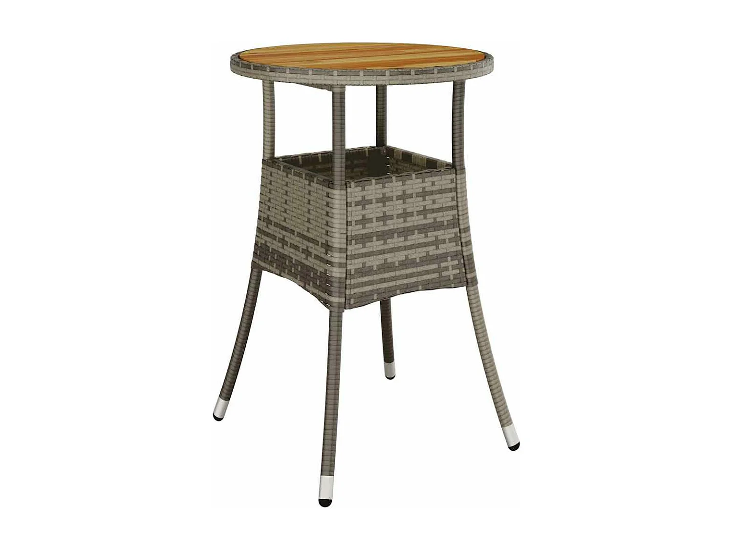 Ensemble à manger de jardin et coussins 5 pcs gris rotin acacia