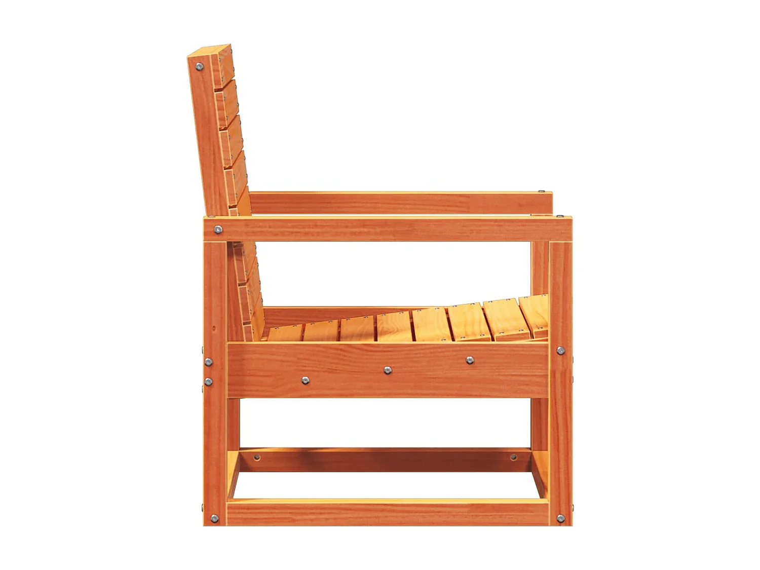 Salon de jardin 3 pcs cire marron bois de pin massif