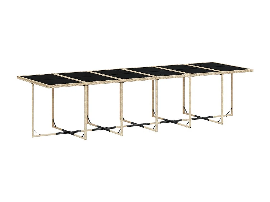 17-delige Tuinset met kussens poly rattan gemengd beige