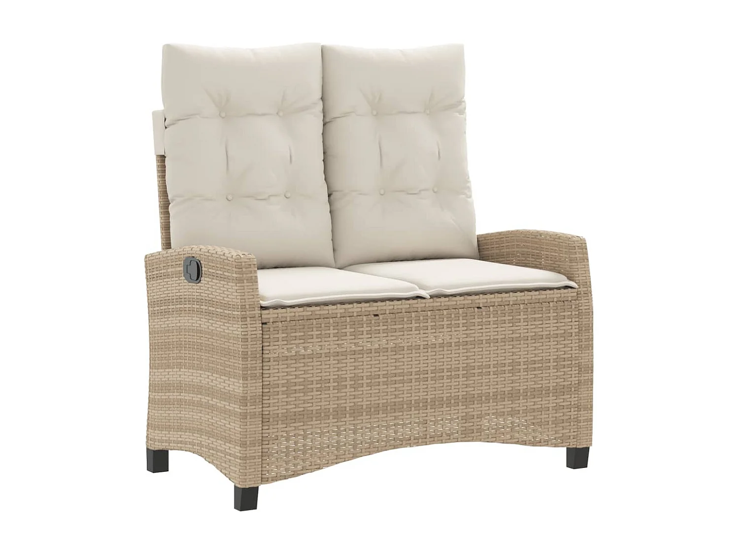 Ensemble à manger de jardin coussins 4 pcs beige résine tressée