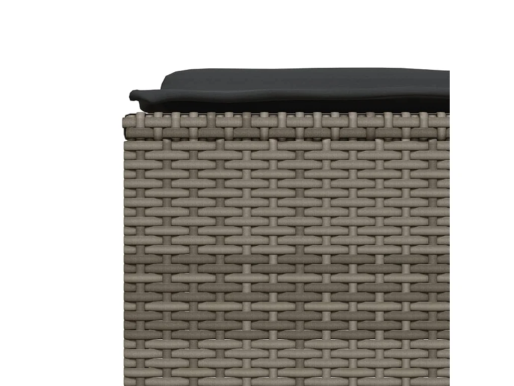 Salon de jardin 5 pcs avec coussins gris résine tressée